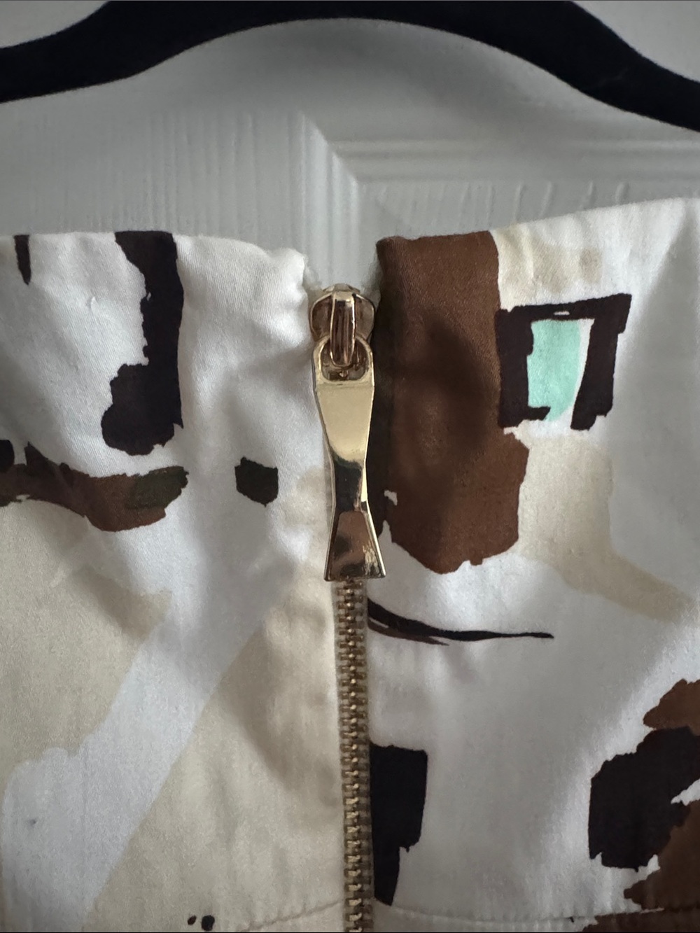 kate spade White Dress with Brown and Black Abstract Print - Picture 8 of 8